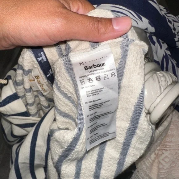 Barbour Renishaw Sweat dress in Ecru striped size 12 - Picture 5 of 6